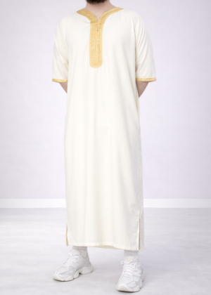 Moroccan “Heritage” Kandora White & Gold by Djellaba Men